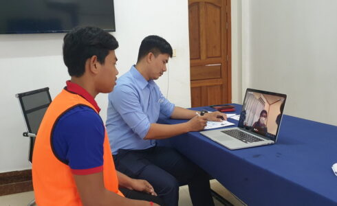 とび職種 カンボジア人技能実習生のWEB面接