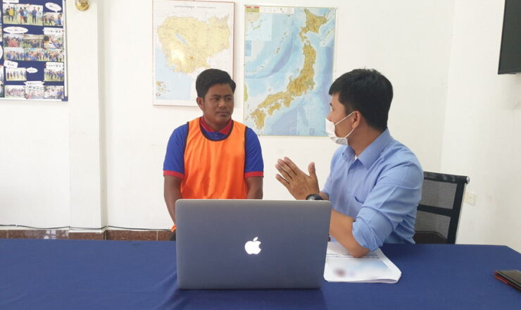 愛知県のとび職種企業様によるカンボジア人技能実習生のWEB面接の写真