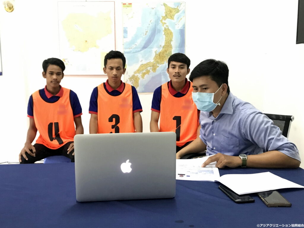 福岡県の掘削職種企業様が カンボジア人技能実習生のWEB面接の写真